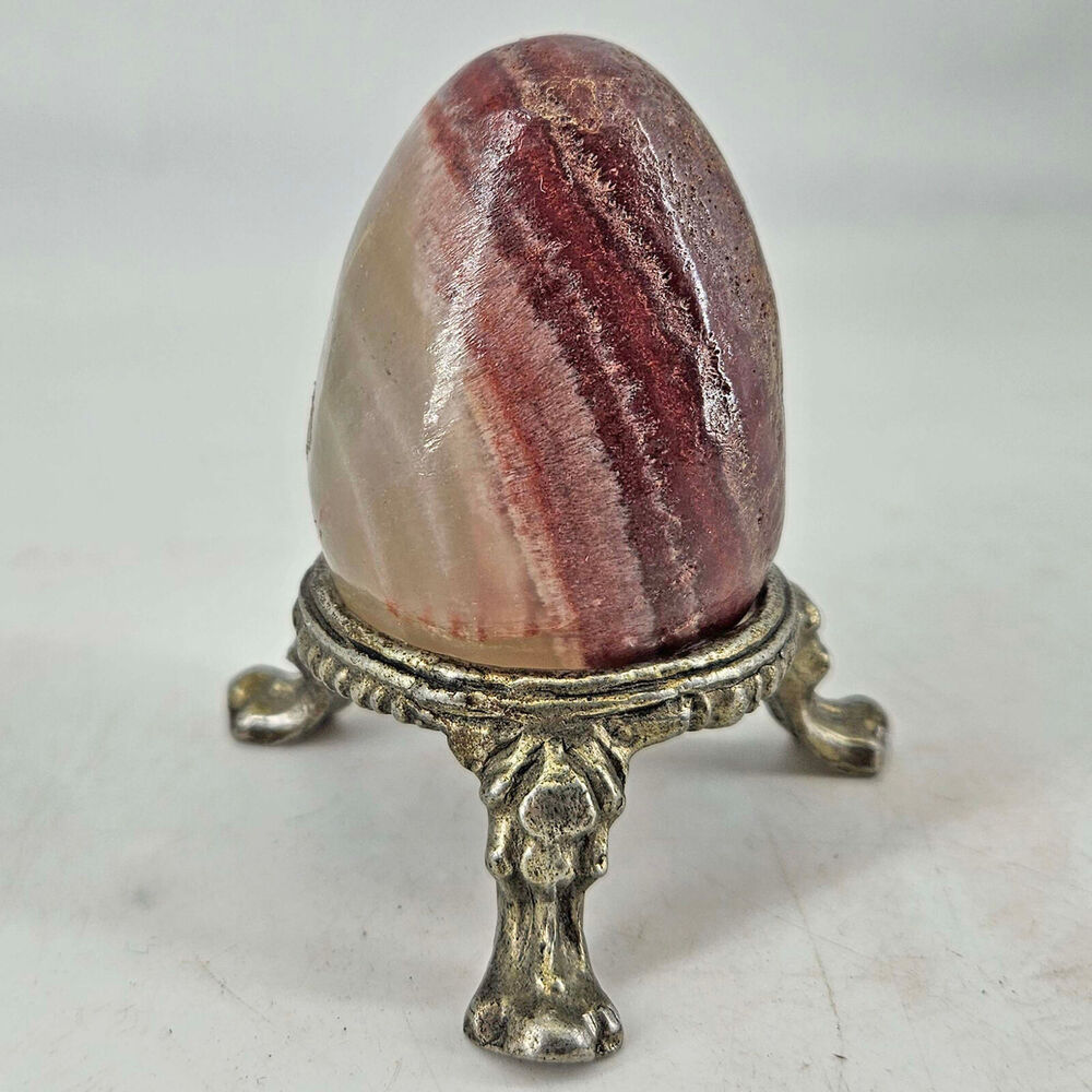 Petrified Wood Egg Natural Polished Stone W 3 Leg Stand